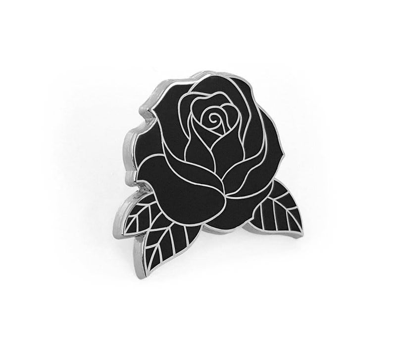 Pinsanity Black Rose Enamel Lapel Pin - Image 2